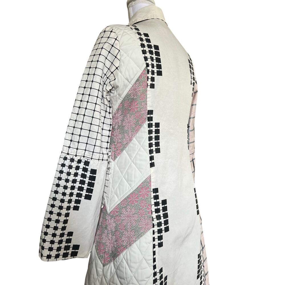 Custo Barcelona Patchwork Spring Trench Coat Quil… - image 6